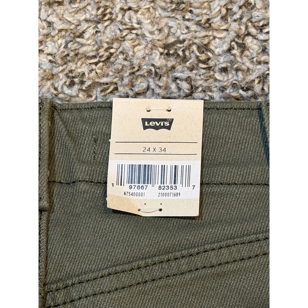 Women's Levi's Super Low Flare Pants Size 24x34 Green NWT Western Y2K look - Picture 6 of 8